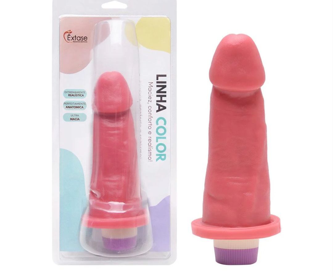 PRÓTESE COM VIBRADOR 16 X 4,7 CM COM PILHAS INCLUSA